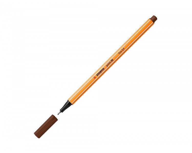 Rotulador stabilo punta de fib ra point 88 marron punta fina 0,4mm