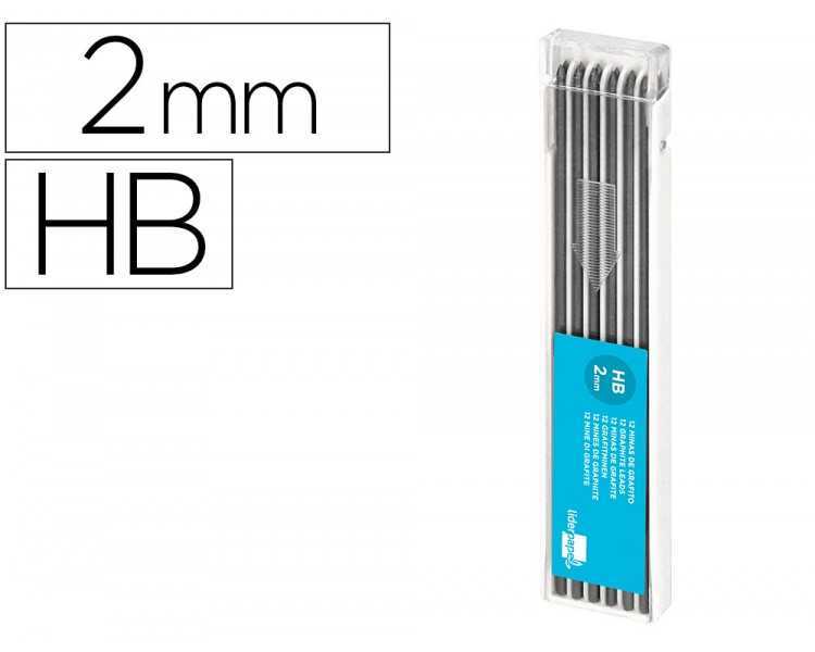 Minas liderpapel grafito 2 mm estuche de 12 minas