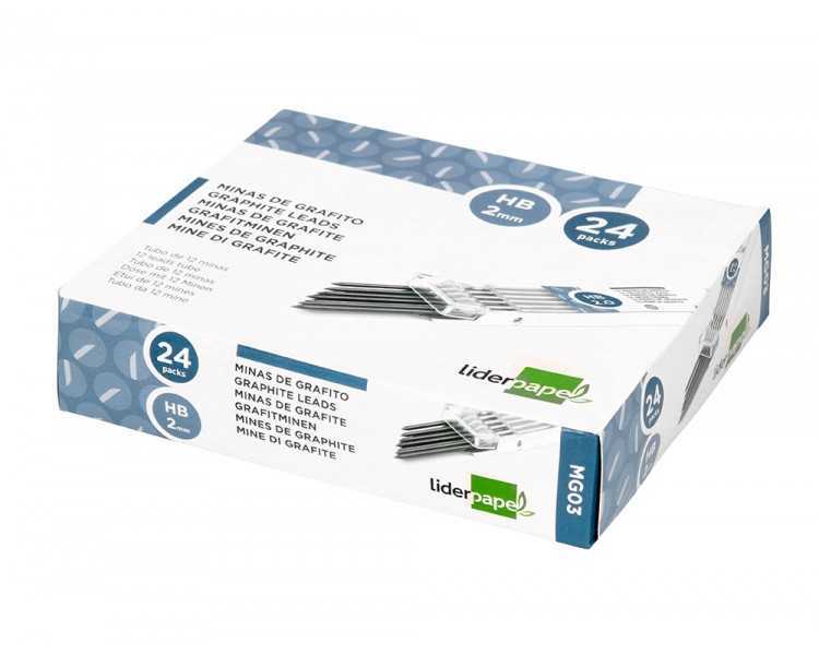 Minas liderpapel grafito 2 mm estuche de 12 minas