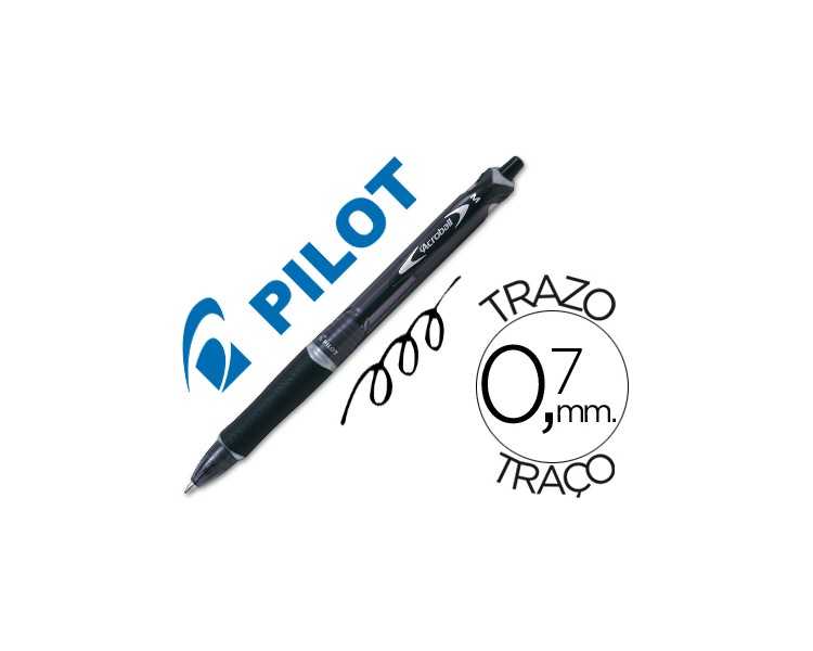 Boligrafo pilot acroball negro tinta aceite punta de bola de 1,0mm retractil