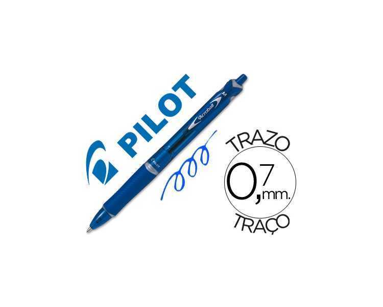 Boligrafo pilot acroball azul tinta aceite punta de bola de 1,0mm retractil
