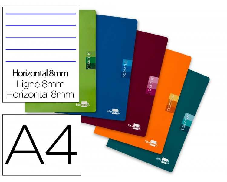 Libreta liderpapel scriptus a4 48 hojas 90g/m2 horizontal con margen