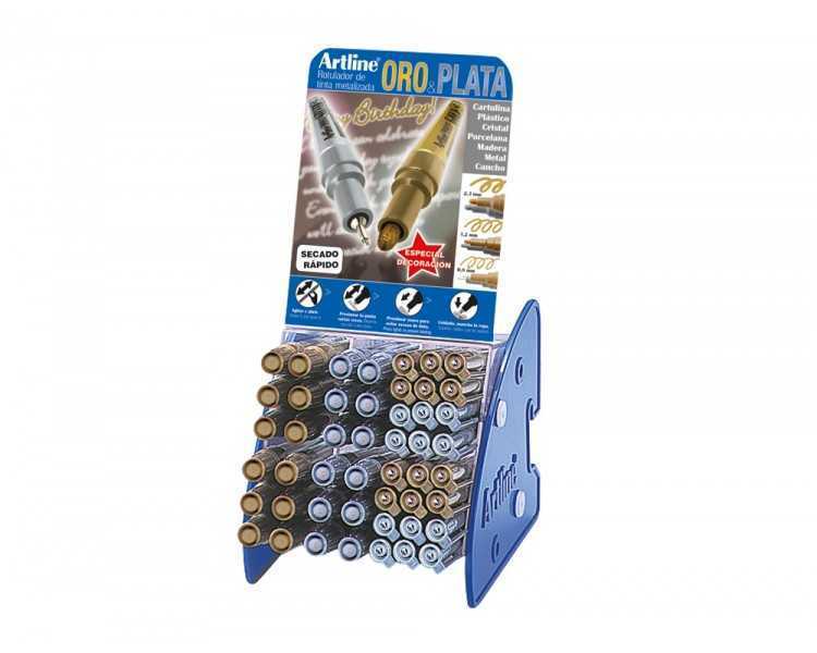 Rotulador artline marcador permanente tinta metalica gama oro y plata ek-900-999 expositor de 48 unidades