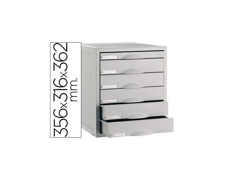 Fichero cajones de sobremesa 8206c 356x316x362 mm 6 cajones color gris