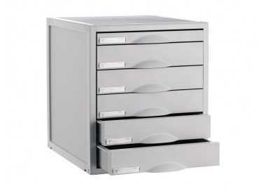 Fichero cajones de sobremesa 8206c 356x316x362 mm 6 cajones color gris Fichero cajones de sobremesa 8206c 356x316x362 mm 6 cajones color gris