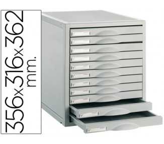 Fichero cajones de sobremesa 8211c 356x316x362 mm 11 cajones color gris