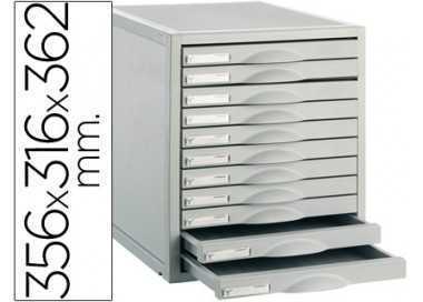 Fichero cajones de sobremesa 8211c 356x316x362 mm 11 cajones color gris
