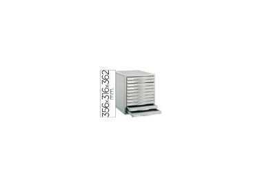 Fichero cajones de sobremesa 8211c 356x316x362 mm 11 cajones color gris
