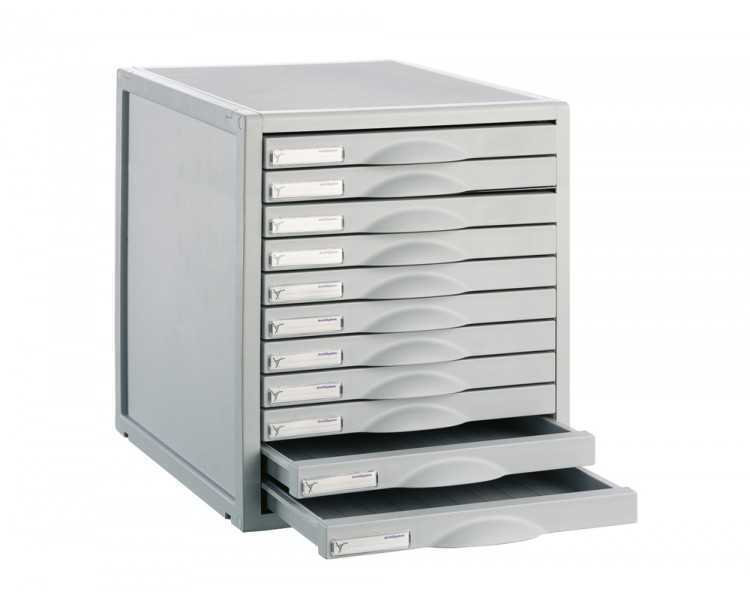 Fichero cajones de sobremesa 8211c 356x316x362 mm 11 cajones color gris