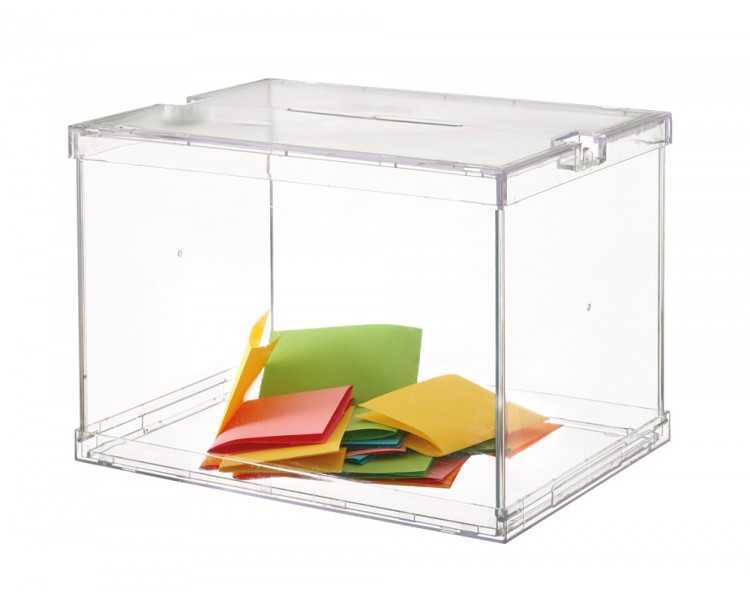 Urna electoral plegable con precintos de seguridad 440x310x315mm