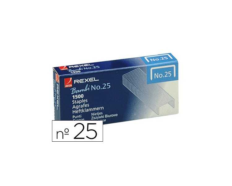 Grapas rexel nº25 21/4 caja de 1500 unidades