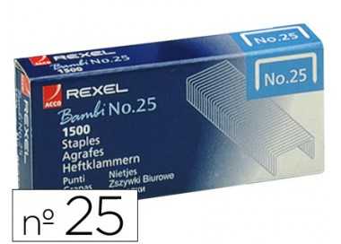 Grapas rexel nº25 21/4 caja de 1500 unidades