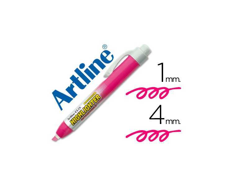 Rotulador artline clix fluorescente ek-63 rosa punta biselada 4 mm