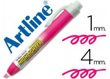 Rotulador artline clix fluorescente ek-63 rosa punta biselada 4 mm