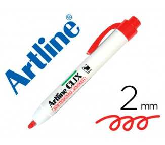 Rotulador artline clix pizarra ek-573a rojo punta retactil redonda 2 mm