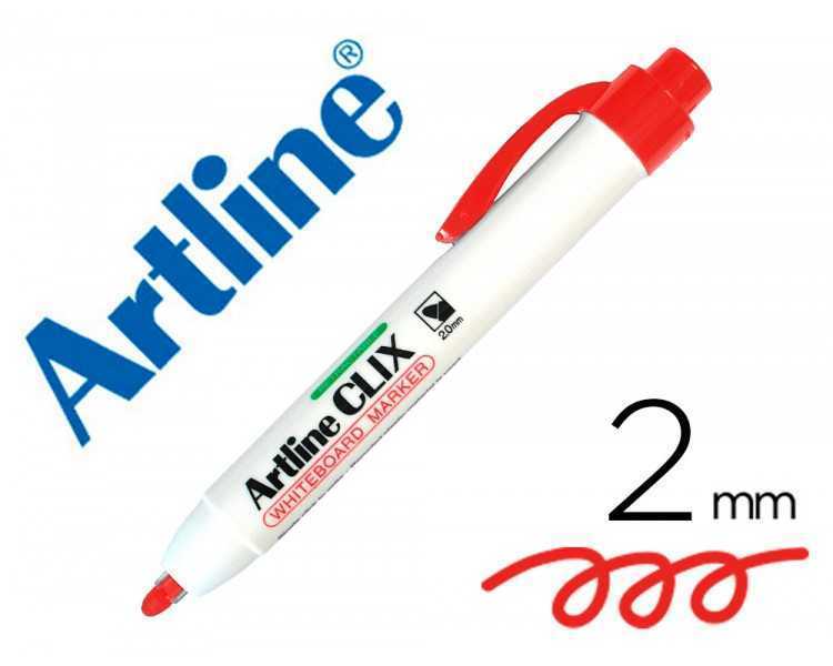 Rotulador artline clix pizarra ek-573a rojo punta retactil redonda 2 mm
