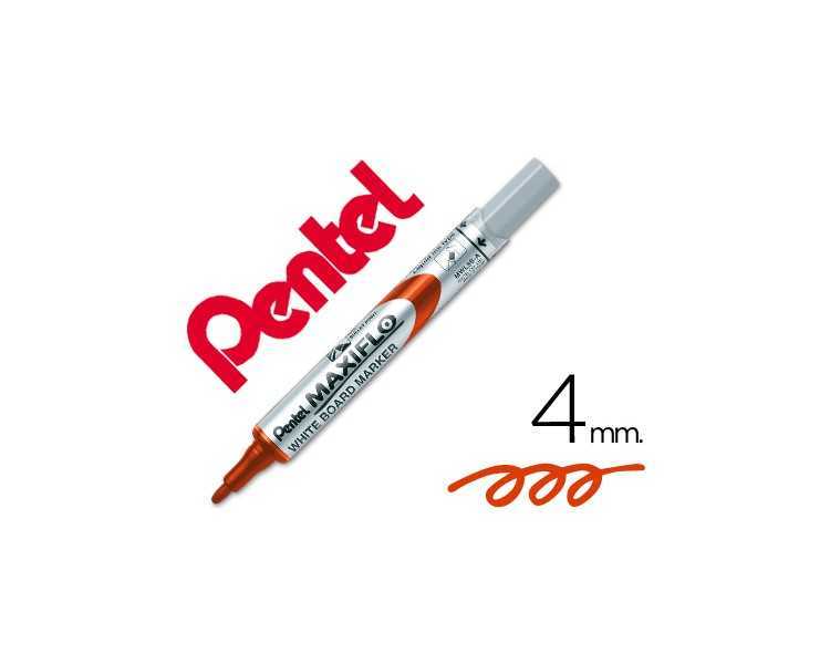 Rotulador maxiflo pentel para pizarra blanca color rojo