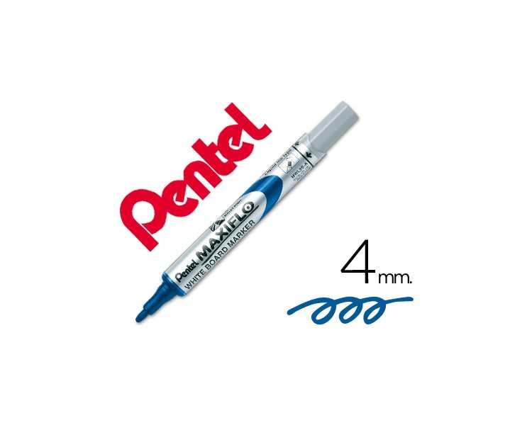 Rotulador maxiflo pentel para pizarra blanca color azul