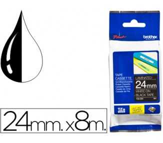 Cinta brother tze-355 negro-blanco 24mm longitud 8mt