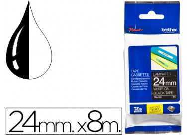 Cinta brother tze-355 negro-blanco 24mm longitud 8mt