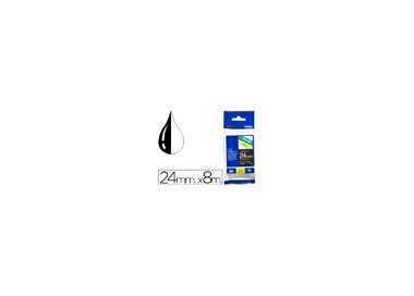Cinta brother tze-355 negro-blanco 24mm longitud 8mt