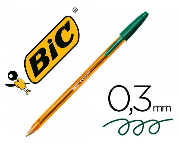 Boligrafo bic cristal punta fina verde