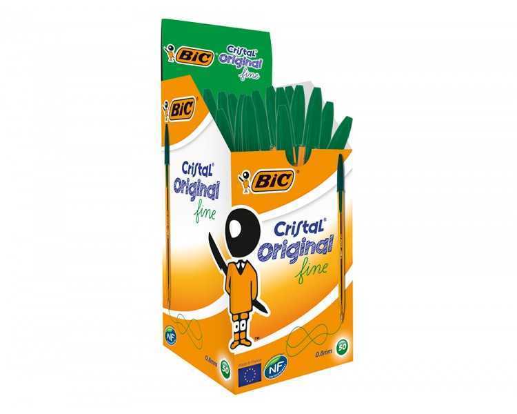 Boligrafo bic cristal punta fina verde