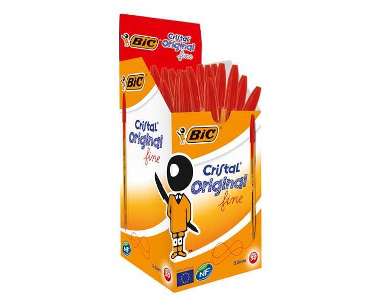Boligrafo bic cristal punta fina rojo