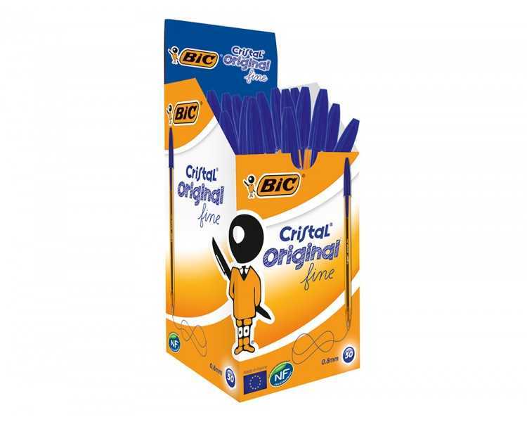 Boligrafo bic cristal punta fina azul