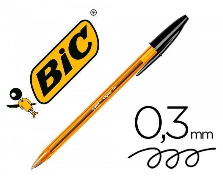 Boligrafo bic cristal punta fina negro