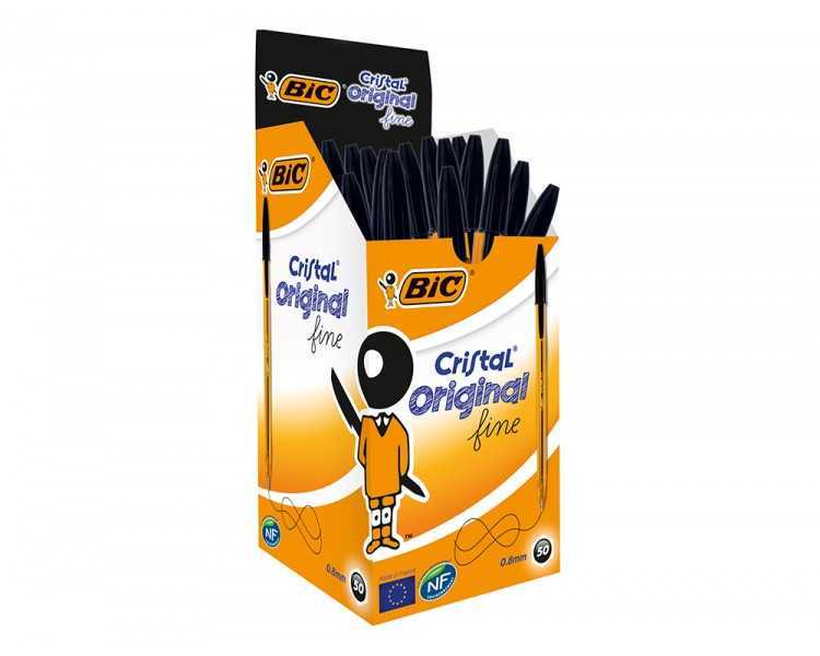 Boligrafo bic cristal punta fina negro