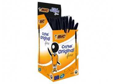 Boligrafo bic cristal punta fina negro Boligrafo bic cristal punta fina negro