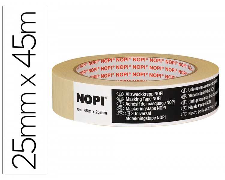 Cinta adhesiva tesa para pintar nopi 45 mt x 25 mm