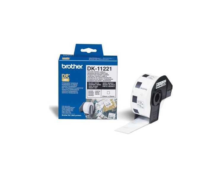 Etiqueta brother dk11221 23x23 mm 1000 etq para impresoras ql