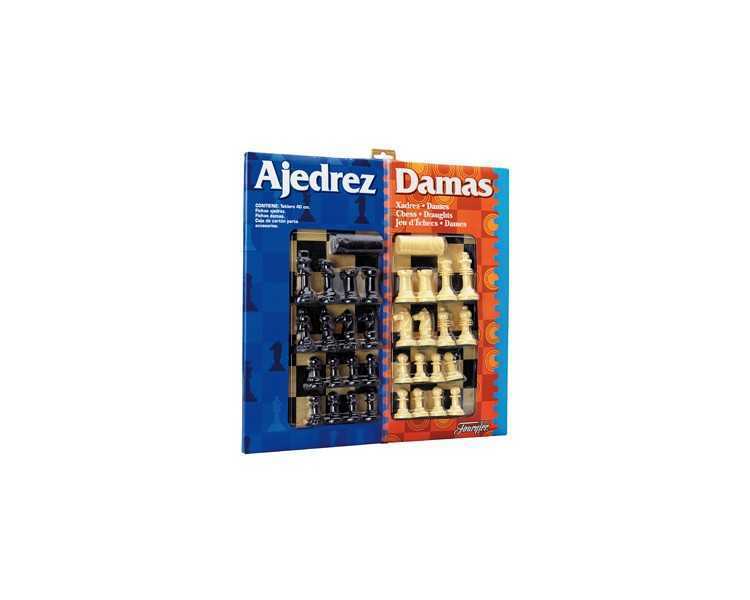 Ajedrez con damas tablero grande 41x40x4,6 cm