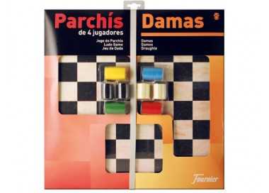 Parchis con damas tablero grande 4 jugadores 41x40x4,5 cm