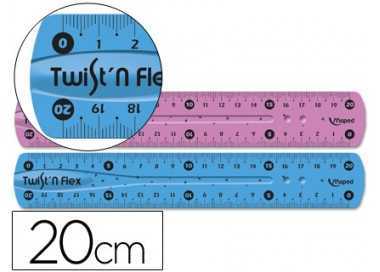 Regla maped plastico flexible 20 cm colores surtidos