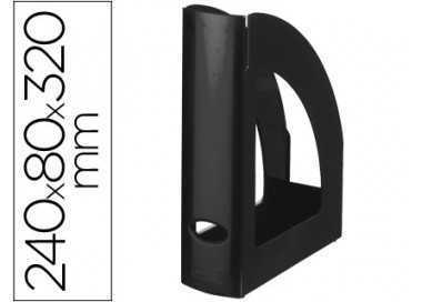 Revistero plastico q-connect negro opaco 100% reciclado