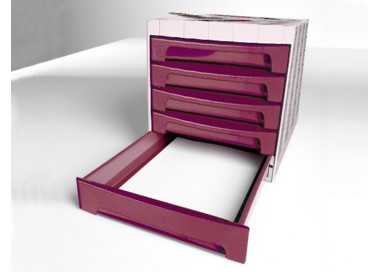 Fichero cajones de sobremesa archivo 2000 305x370x215 mm bandeja organizadora superior 6 cajones burdeos opaco