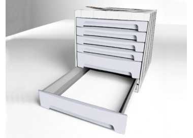 Fichero cajones de sobremesa archivo 2000 305x370x215 mm bandeja organizadora superior 6 cajones gris opaco