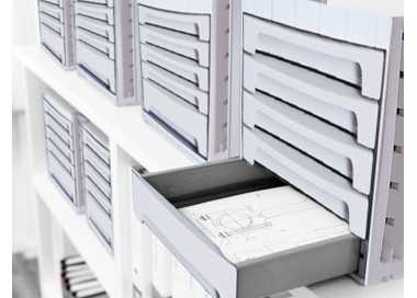 Fichero cajones de sobremesa archivo 2000 305x370x215 mm bandeja organizadora superior 6 cajones gris opaco