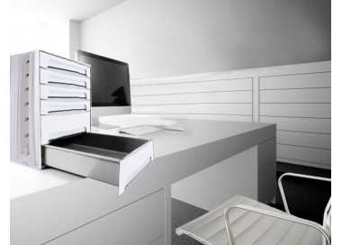 Fichero cajones de sobremesa archivo 2000 305x370x215 mm bandeja organizadora superior 6 cajones gris opaco