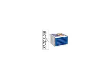 Fichero cajones de sobremesa archivo 2000 305x370x215 mm bandeja organizadora superior 6 cajones azul opaco