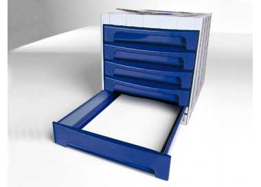 Fichero cajones de sobremesa archivo 2000 305x370x215 mm bandeja organizadora superior 6 cajones azul opaco