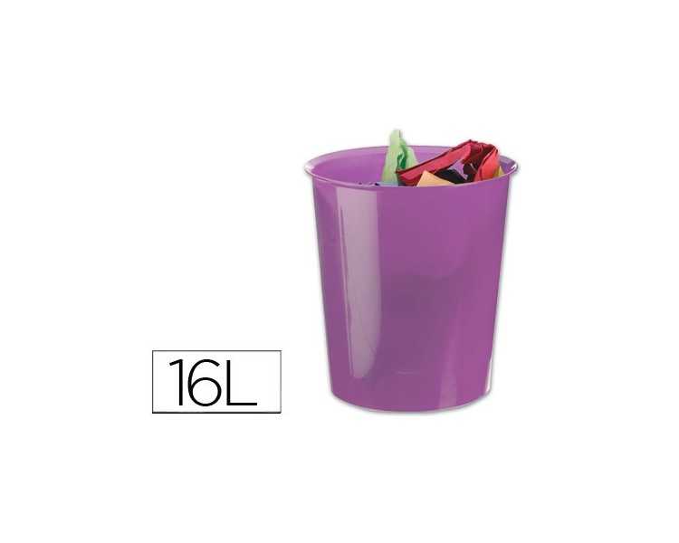 Papelera plastico archivo 2000 violeta translucido 16 litros 290x310 mm