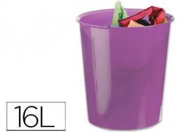 Papelera plastico archivo 2000 violeta translucido 16 litros 290x310 mm