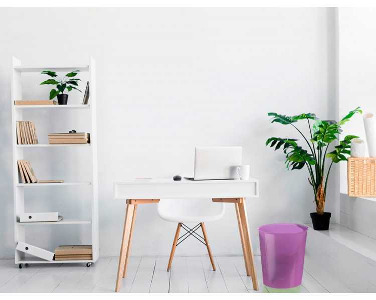 Papelera plastico archivo 2000 violeta translucido 16 litros 290x310 mm