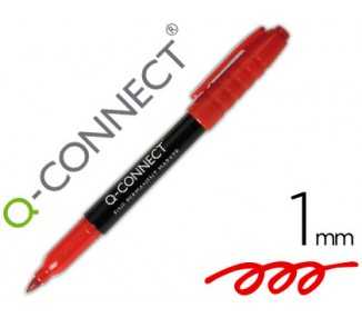 Rotulador q-connect para cd/dvd punta fibra permanente rojo punta redonda 1 mm
