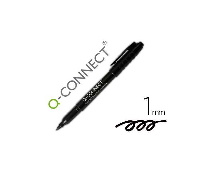 Rotulador q-connect para cd/dvd punta fibra permanente negro punta redonda 1 mm