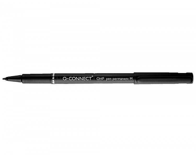 Rotulador q-connect retroproyeccion punta fibra media redonda 0.8 mm permanente negro